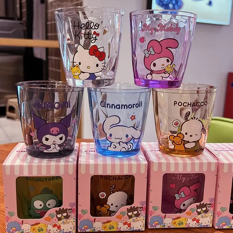 

Цельная утолщенная акриловая чашка для воды Kitty Melody Kuromi, аниме, бутылка для воды, чашка для чистки и ополаскивания, подарки для девочек