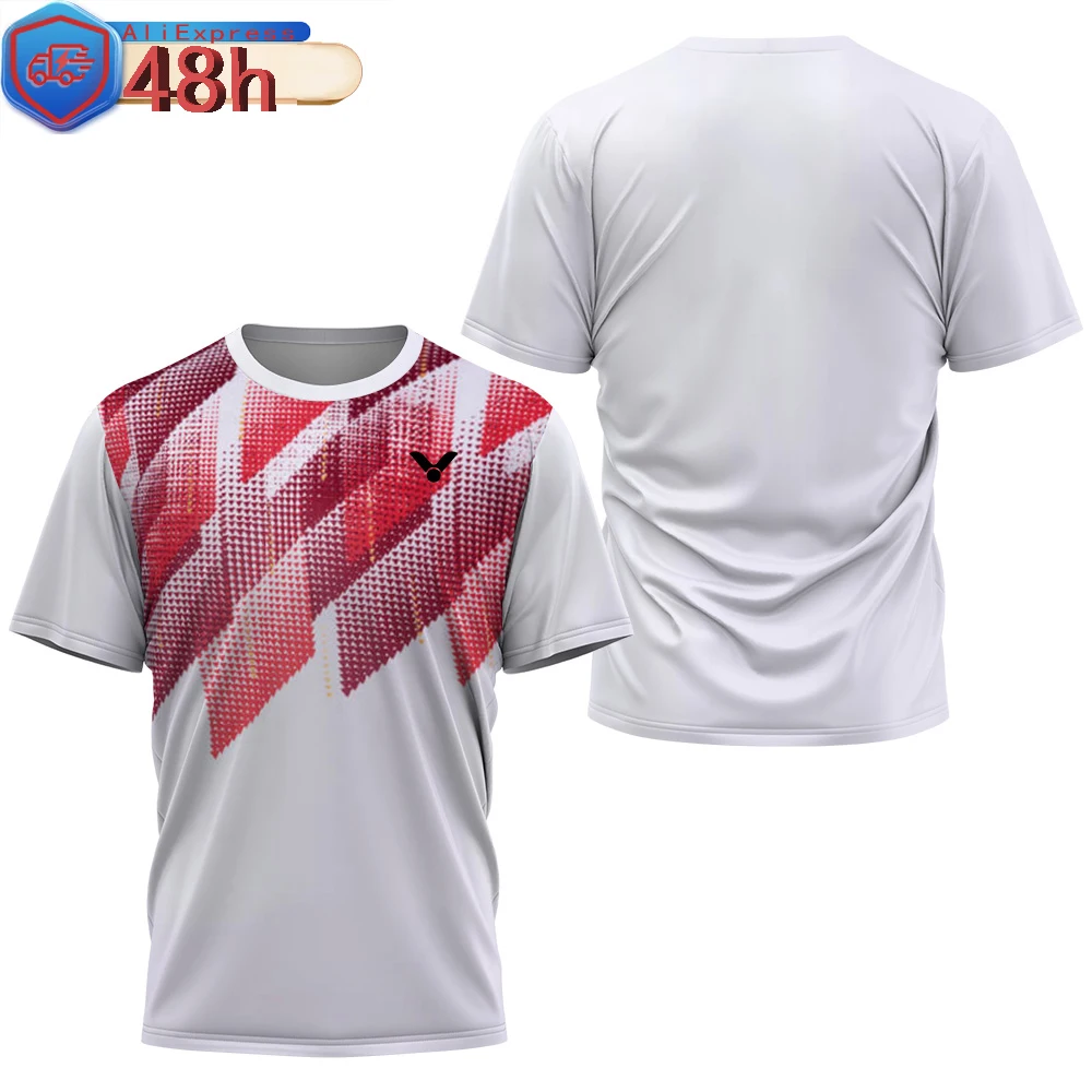 Fengyu Cape Print Men\'s Badminton T-Shirt Luxury Brand Short Sleeve Men\'s Summer Table Tennis T-Shirt Short Sleeve Tee