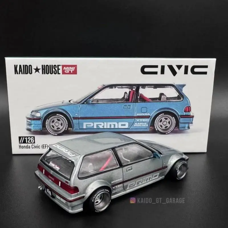 TSM MODELS KaidoHouse MINIGT #126 1:64 civic EF KAIDO WORKS V1 chase Hidden edition diecast alloy car model gifts