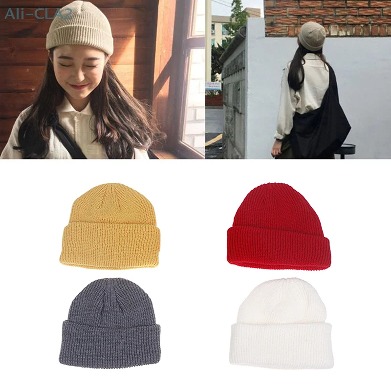 Unisex Men Women Beanie Hat Warm Ribbed Winter Turn Ski Fisherman Docker Hat