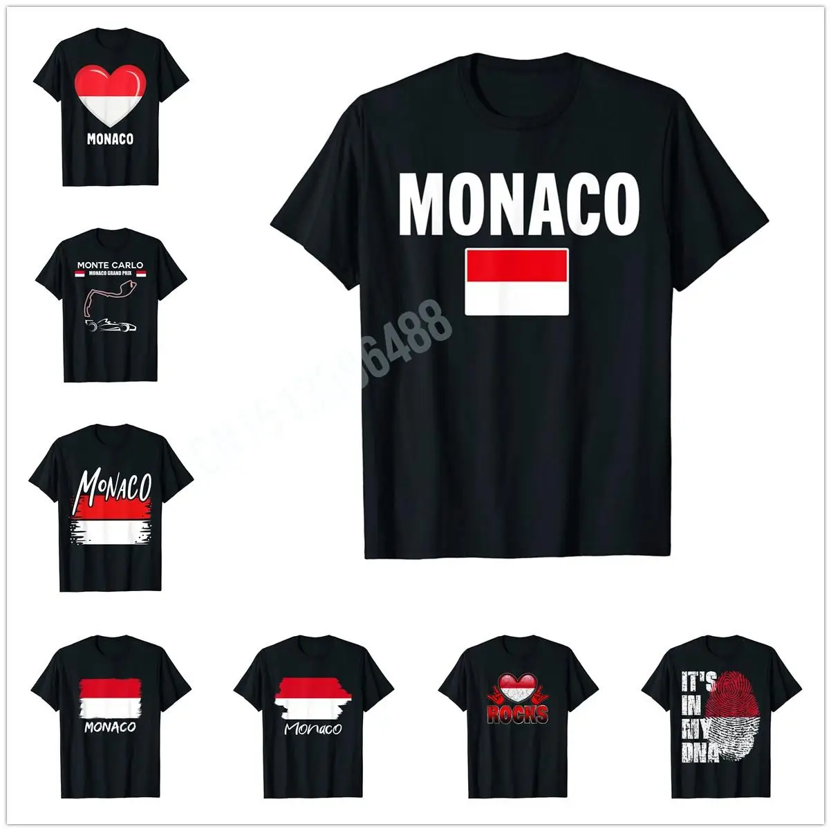 More Design Monaco Monégasques Flag souvenir Gift T-Shirt For Men Women T Shirt Hip Hop Tops Cotton Tees