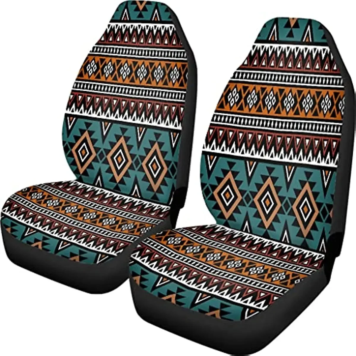 Pehede Vehicle Seat Cover Blue Boho Aztec Pattern Ethnic Aztec Ornament Abstract Seamless Pattern Stylish Front Seat Covers Prot