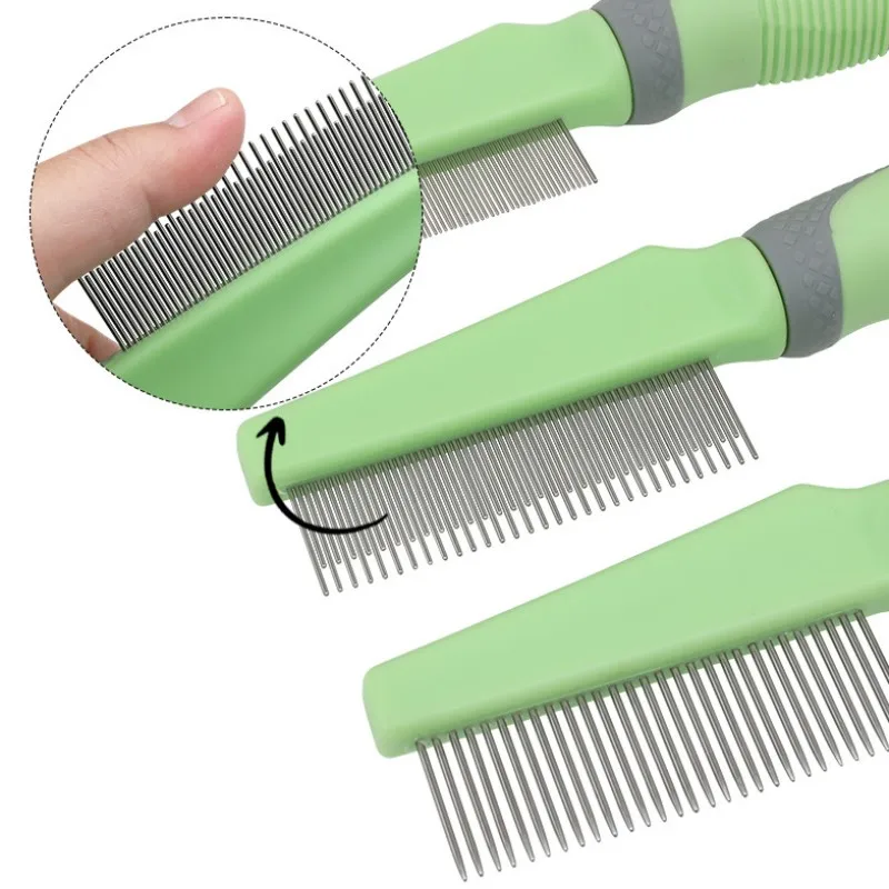 Dog Comb Pet Hair Remover Dense Tooth Cat Hair Comb Dog Grooming Massage Dogs Brush Comfortable Handle Dogs Combs Pet Supplies