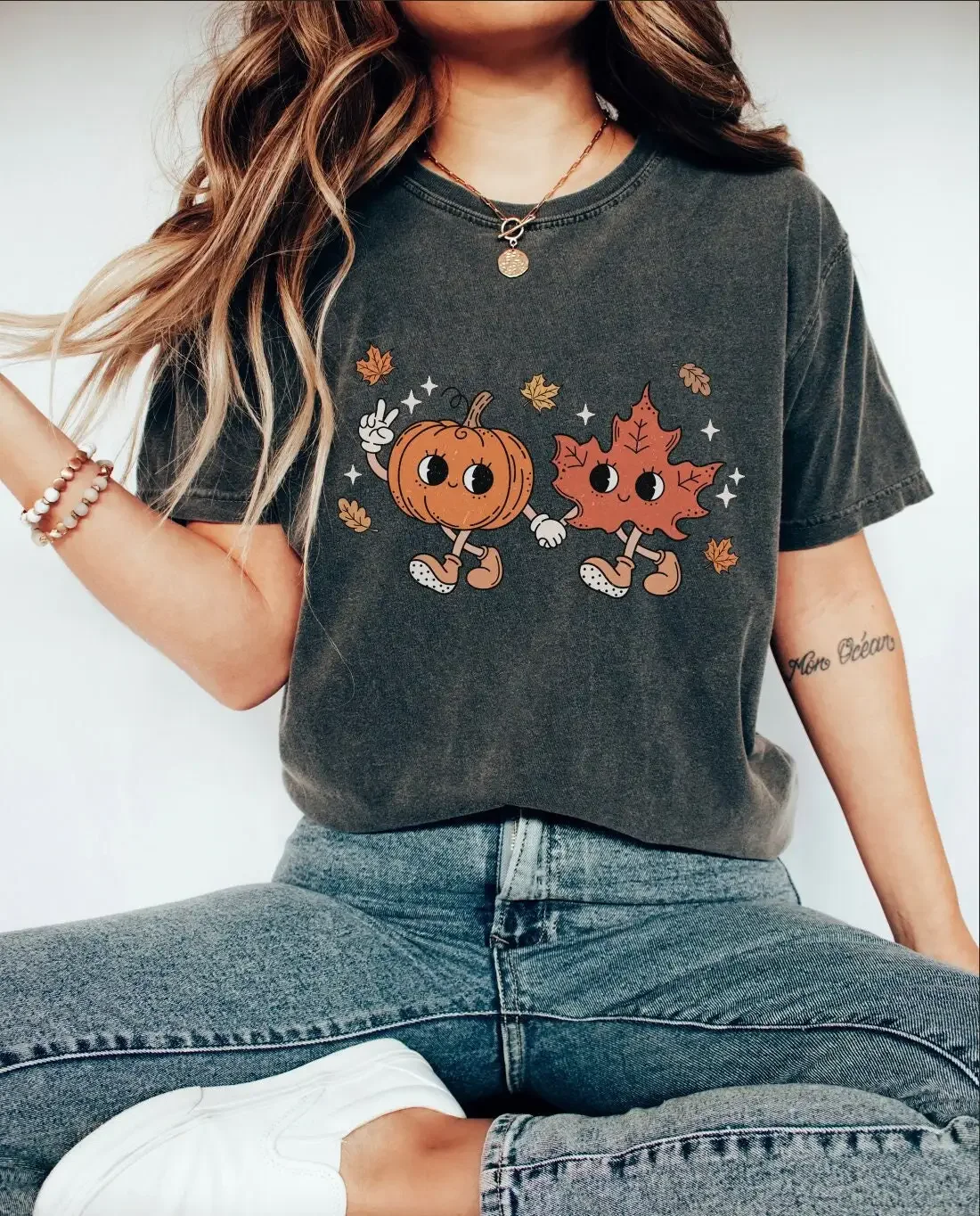 Retro Cozy Season Autumn Fall  T Shirt Pumpkin Spice Leaves Cute Women s Vintage