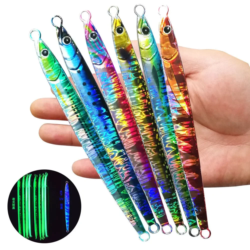 

Tuata Fast Sinking Quick Speed Slow Pitch Jigging Lure Vertical Jigs Saltwater Fishing Glow In The Dark Metal Jig Pesca Sea