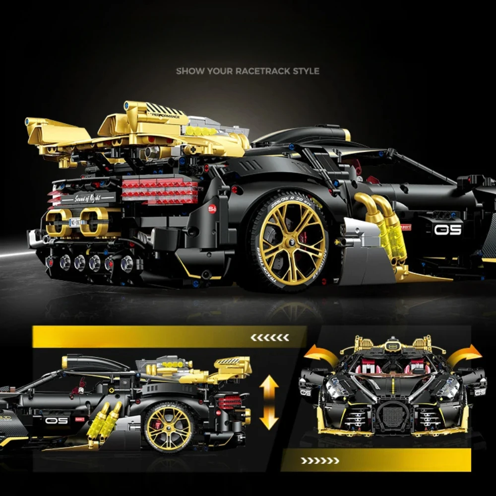 MOC التقنية التحكم عن بعد سيارة رياضية اللبنات نموذج 1:8 مقياس مركبة الطوب الجمعية سطح المكتب لعب للبنين هدية مجموعة #4