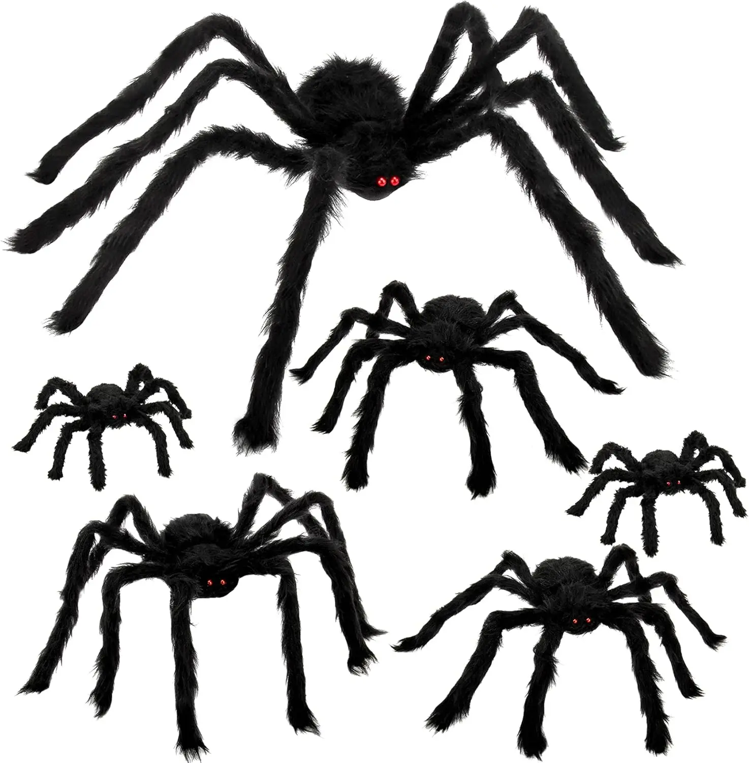 Grande araignée en peluche pour Halloween, décoration de fête, accessoires d'extérieur, grande araignée décorative, idéale pour les tours et les farces.