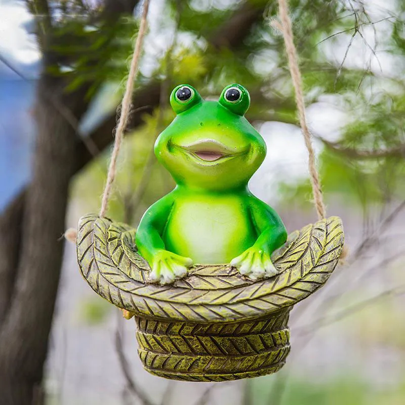 Outdoor Simulation Lazy Rabbit Bear Frog Resin Pendant Items Courtyard Villa Sculpture Accessories Children's Garden Decoration