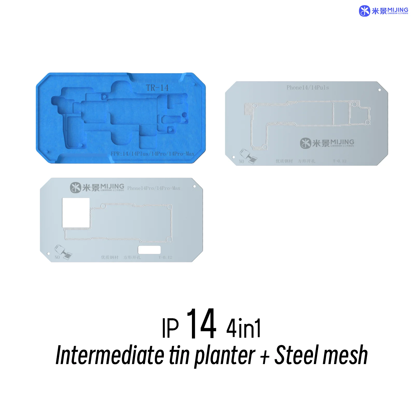 Mijing-Plataforma de plantilla reballing para iPhone X-15 Pro Max, accesorio de reparación de soldadura de placa base, Marco medio BGA, 22 en 1, Z20