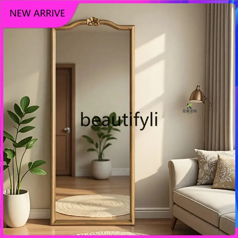 

b573 Полноразмерное зеркало у стены, роскошное зеркало в полный рост, американское зеркало от пола до потолка, зеркало в стиле ретро для дома u