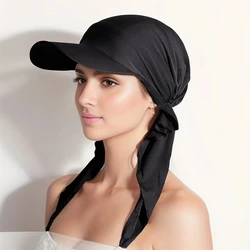 2024 Estate Cappellini da esterno per le donne Foulard Musulmano Turbante Cappelli Casual Traspirante Testa Sciarpe Berretti Abbigliamento islamico Turbante Cap