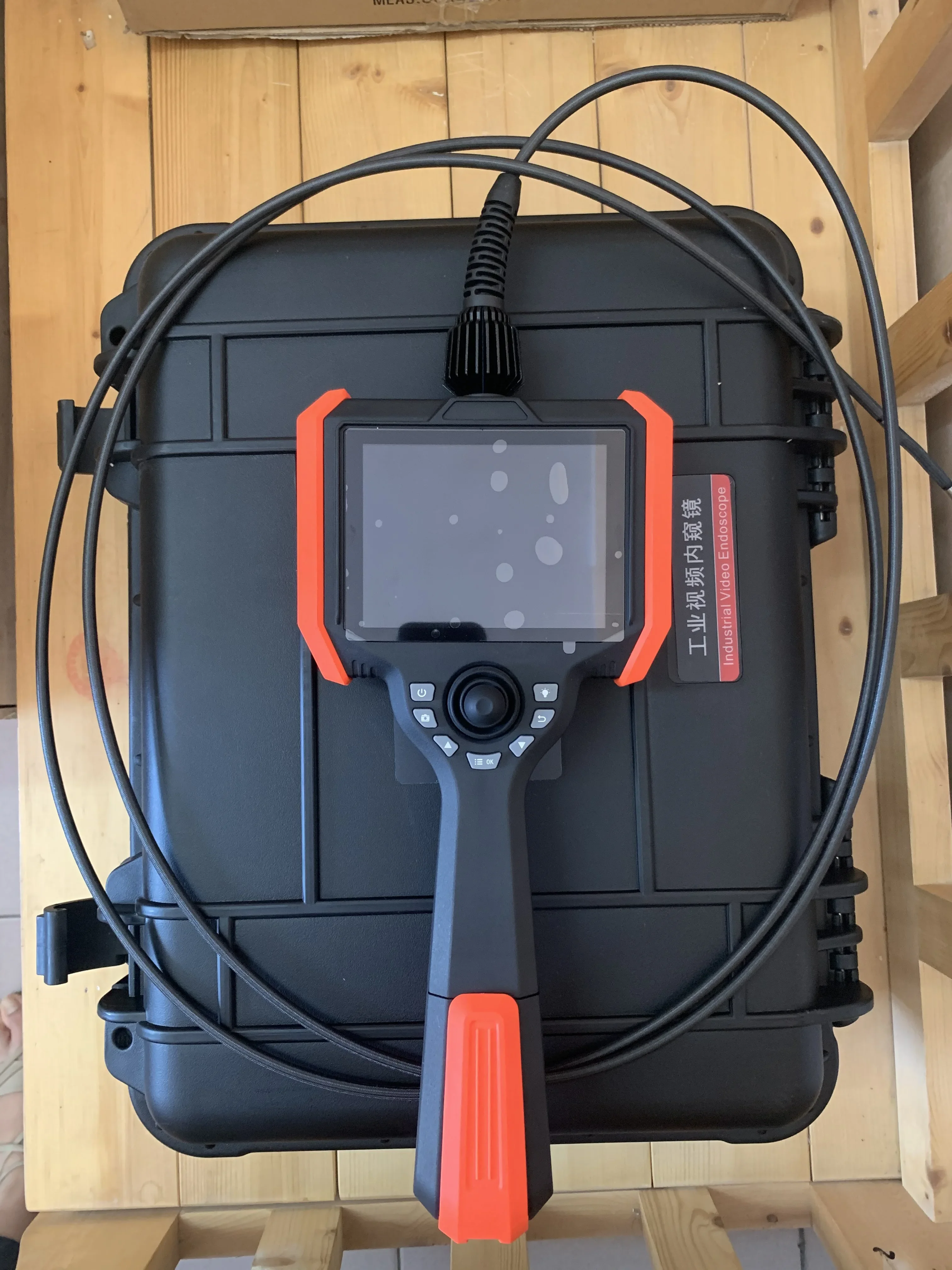 Videoscopio endoscópico industrial con lente de cámara de 6 mm, cable trenzado de tungsteno para cámara de inspección Angel Rocker 360