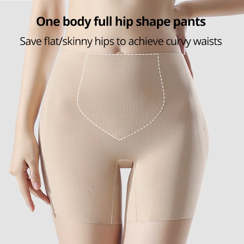 Flarixa vita alta Tummy Control Body Shapers donna Seamless Ice Silk Safety Shorts Butt Lifter mutandine Hip Enhancer Shapewear