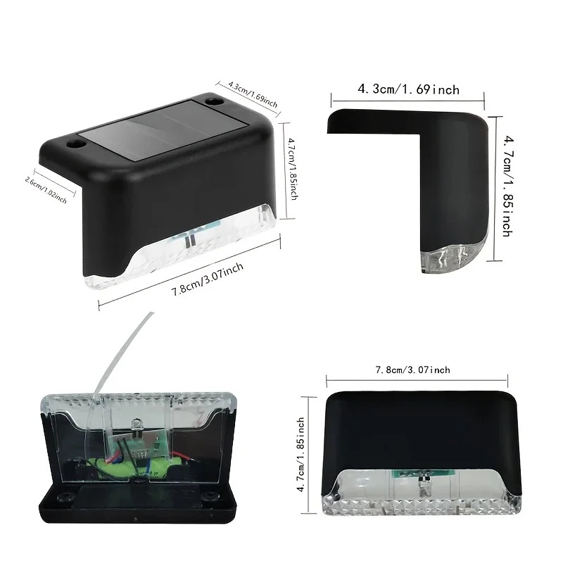 4pcs Solar LED Lights Outdoor Garden Light Deck Lamp Solar Stairs Light Waterproof Solar Step Lamp Patio Garden Decor