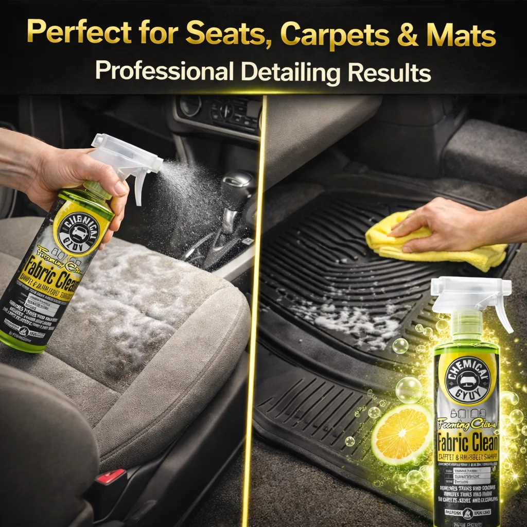 Foaming Fabric Cleaner 16 OZ – Car Carpet & Upholstery Shampoo, Interior Deep Clean Stain Remover with Citrus Scent