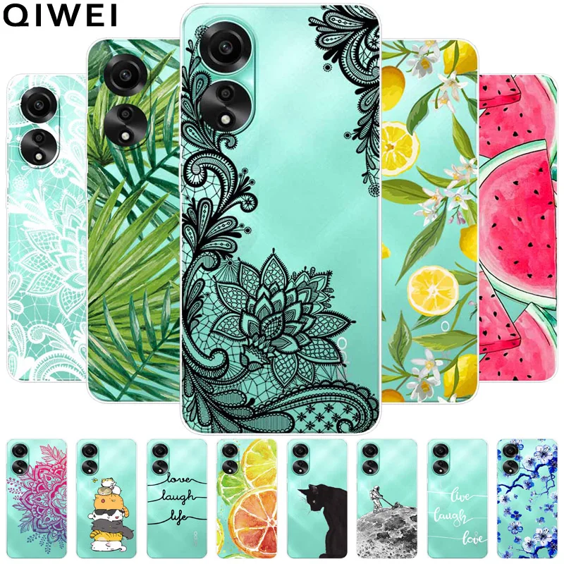 For OPPO A78 4G Case Transparent Cute Soft Silicone TPU Coques for OPPO A78 4G A 78 Phone Cover Clear Capa Protective Shells Bag