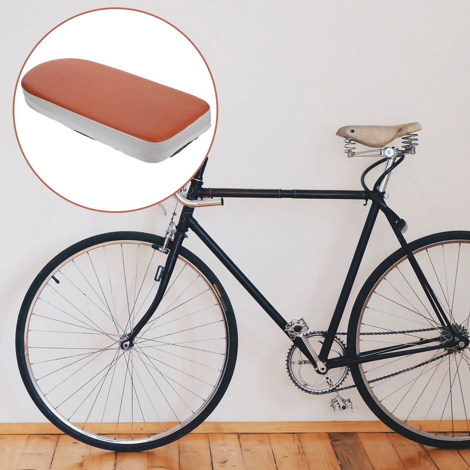 

Rear Bike Seat Rack Brown Non Slip Stretch Thick Sponge Cushion Easy Install Removable Child Safety Cycling Cushion