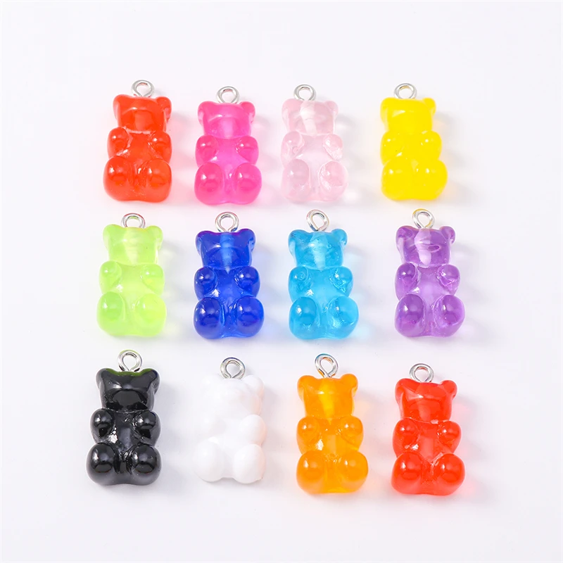 

Duarte 20Pcs/Lot Cute Candy Colors Resin Gummy Bear Charms Pendants for Jewelry Making Earrings Necklace DIY Crafts Accessories