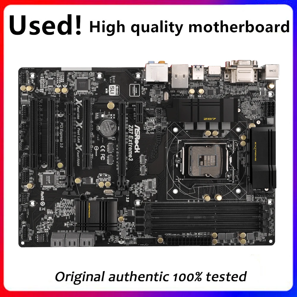 

For ASRock Z87 Extreme3 Desktop Motherboard Z87 Z87M LGA 1150 For Core i7 i5 i3 DDR3 SATA3 USB3.0 Original Used Mainboard