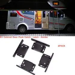 4PCS Hook Lock RV Door Latch Kit Durable Compatible Grabber Latch Catch Automatic Push Open Spring Hook Lock Buckle