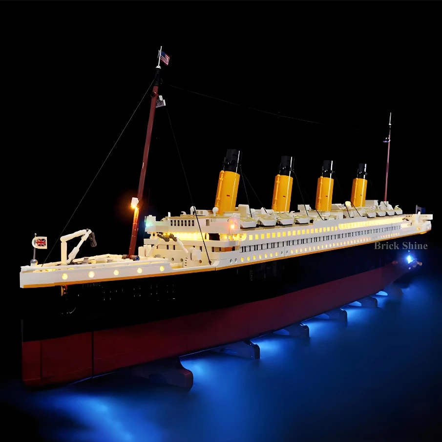 LED-Licht-Set für kreatives 10294, Titanic Royal Cruise Boat, klassischer Film, Schiffsmodell, Sammlerfiguren, Steine (nur das Licht)