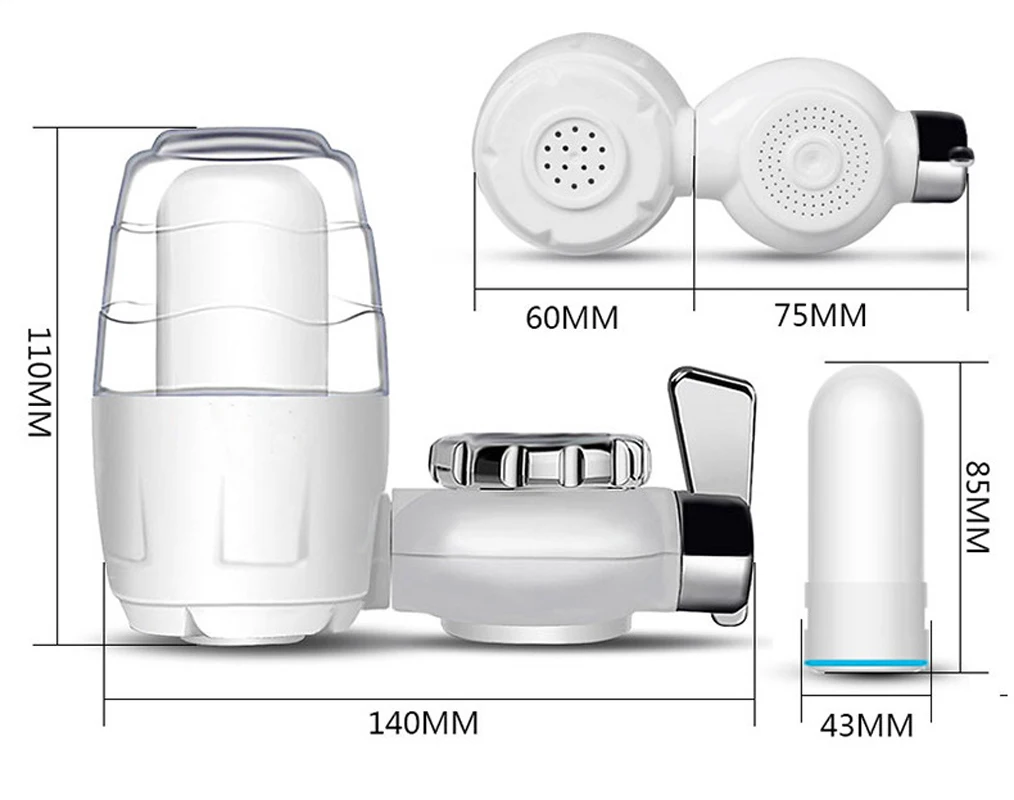 수도꼭지 필터, 수도꼭지 정수기, 주방 정수 필터 키트, 0.1 미크론 세라믹 결합 양초 포함, 화학 물질 및 침전물 제거