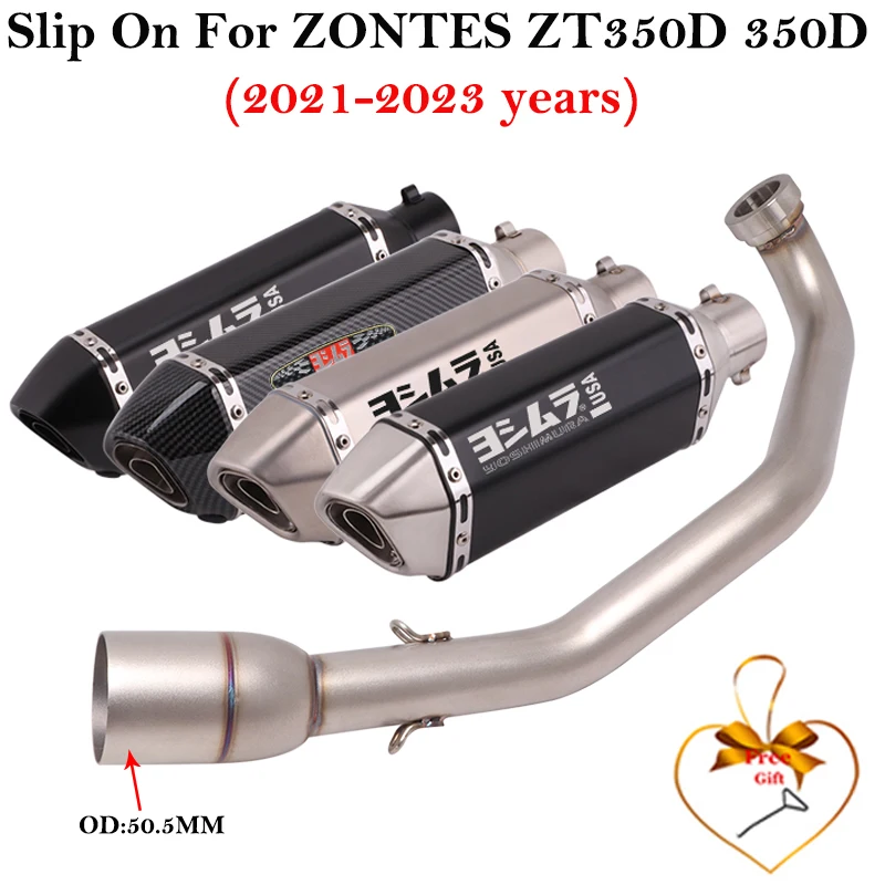 

For ZONTES ZT350D 350D 2021 - 2023 Motorcycle Exhaut Escape System Muffler Modify Front Link Pipe Connection Yoshimura DB Killer