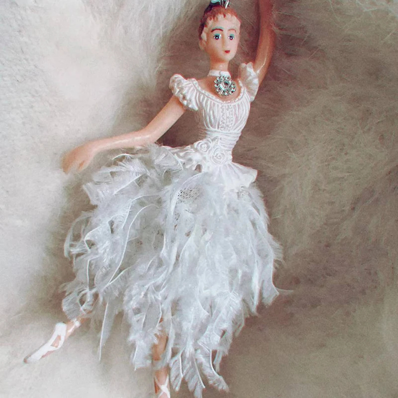 Menina ballet ornamento pendurado árvore de natal anjo bonecas pingente de pelúcia dançarino ornamentos pingentes decoração cisne lago elf pequenas tags