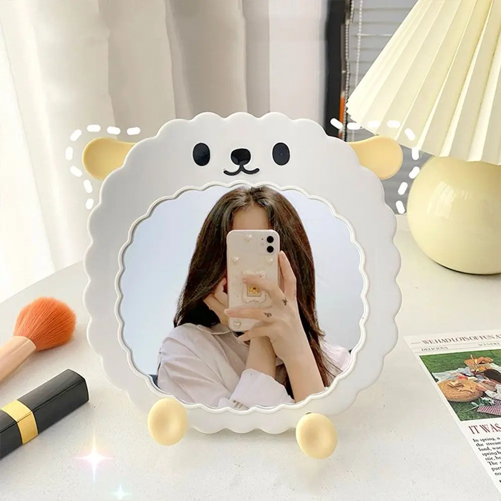 Portable Cartoon Desktop Stand Mirror Folding Kawaii Makeup Mirror Wall-mounted Personalized Vanity Mirror Gift