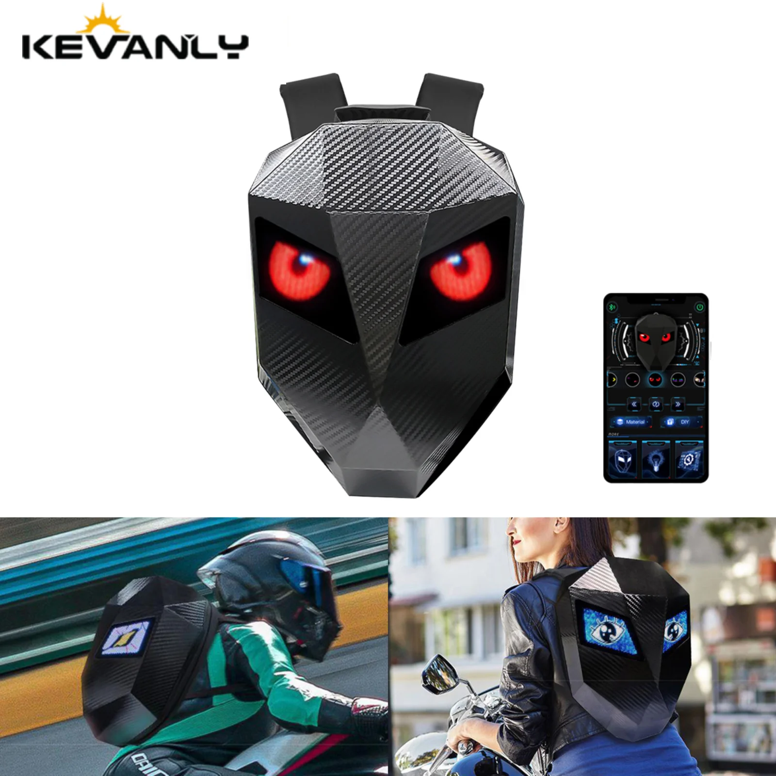 

Led Devil's Eye Riding Backpack Men Motorcycle Backpack Sports Personality Diy Knight Backpack Women Bag Laptops School Bags New