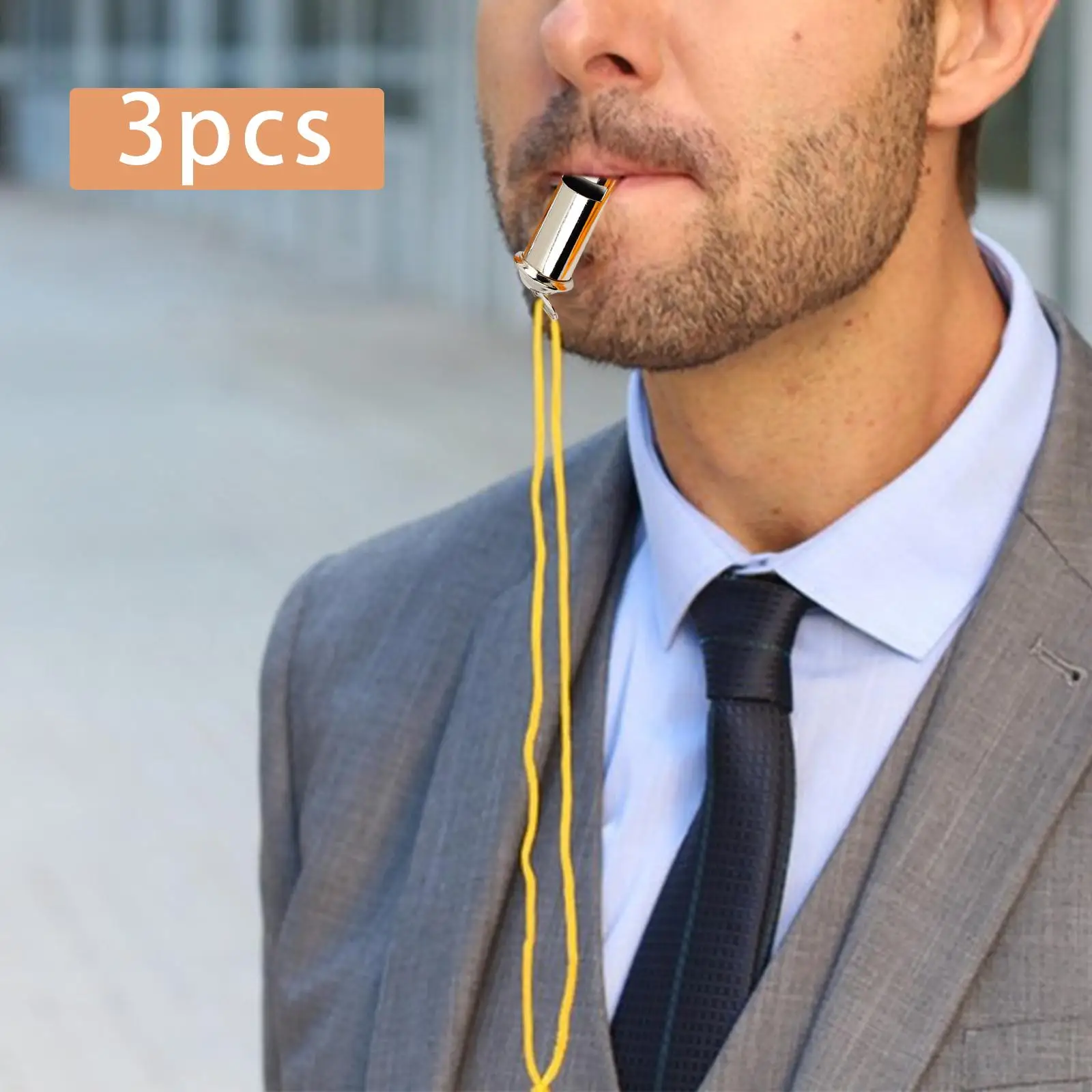 Outdoor Survival Whistle Stainless Steel Loud Sound for Referee Coach Soccer Football Basketball Training Gear
