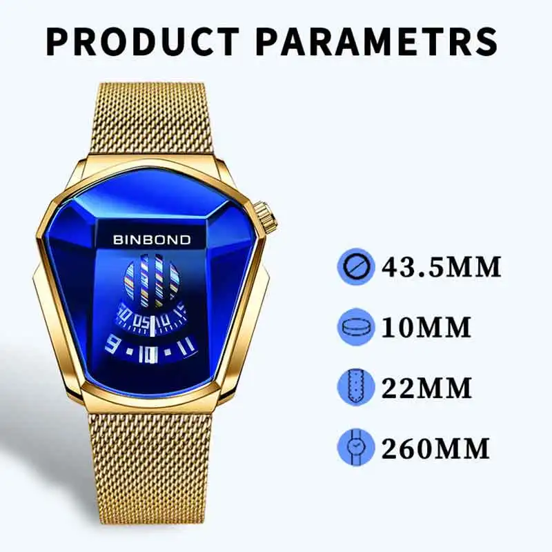 BINBOND แบรนด์ชั้นนําเทรนด์เย็นผู้ชายกันน้ํากีฬานาฬิกาข้อมือหรูหราเทคโนโลยีสแตนเลสแฟชั่นนาฬิกาควอทซ์สําหรับผู้ชาย