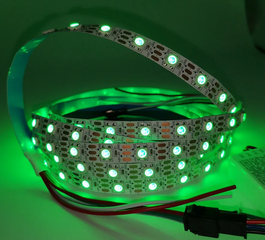 5V WS2812B taśmy Led światła indywidualnie adresowane WS2812 inteligentny piksel Led RGB paski czarny/biały PCB wodoodporna IP30/65/67 1-5m