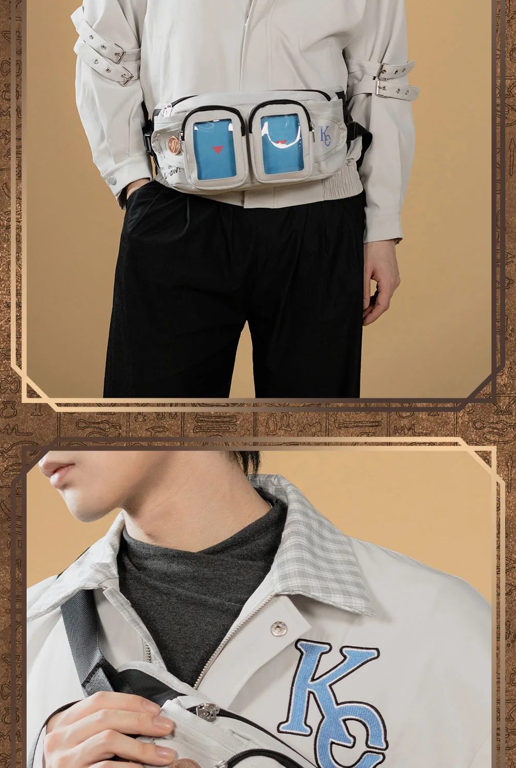 Moeyu Anime Yu-Gi-Oh Duel Monster Cosplay Men Shoulder Bag Crossbody Chest Women's Bag Pouch Breast Package Handbag