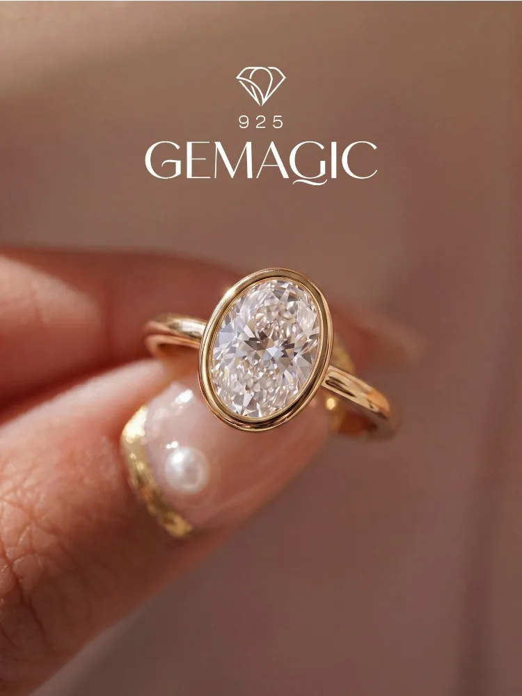 Fashionable Delicate Simple Oval Zircon Ring For Women 925 Sterling Silver Engagement Wedding Luxury High Quality Fine Jewelry