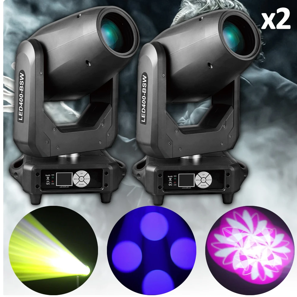 2Pcs/Lot 400W LED Moving Head Light CMY+CTO Beam Bar DJ Ktv Show Rotating Pattern Stage Lighting Effect