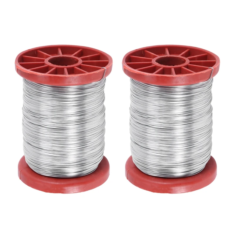 Big Deal 2Pcs 0.5Mm 500G Stainless Steel Wire For Beekeeping Beehive Frames Tool 1 Roll