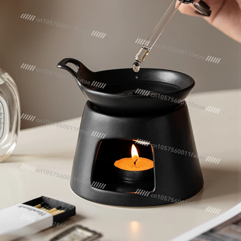 

[Dry Burning Is Strictly Prohibited] Light Luxury Black Ceramics, Aromatherapy Essential Oil Stove, Heating Stove