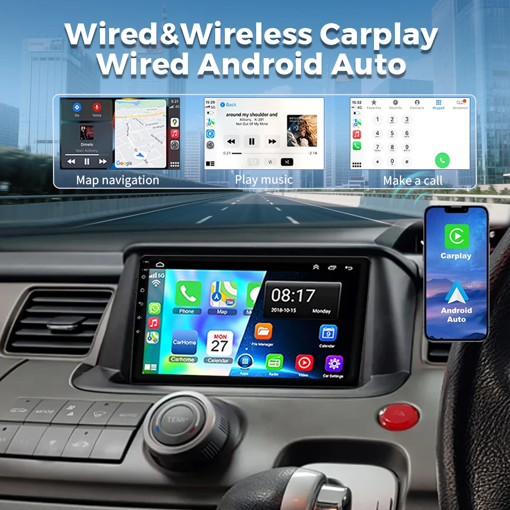 Android 16 Carplay Auto 2K Screen DSP Car Radio Multimedia Player For Honda STEPWGN 2009 - 2015 Wifi Stereo Qualcomm Snapdragon