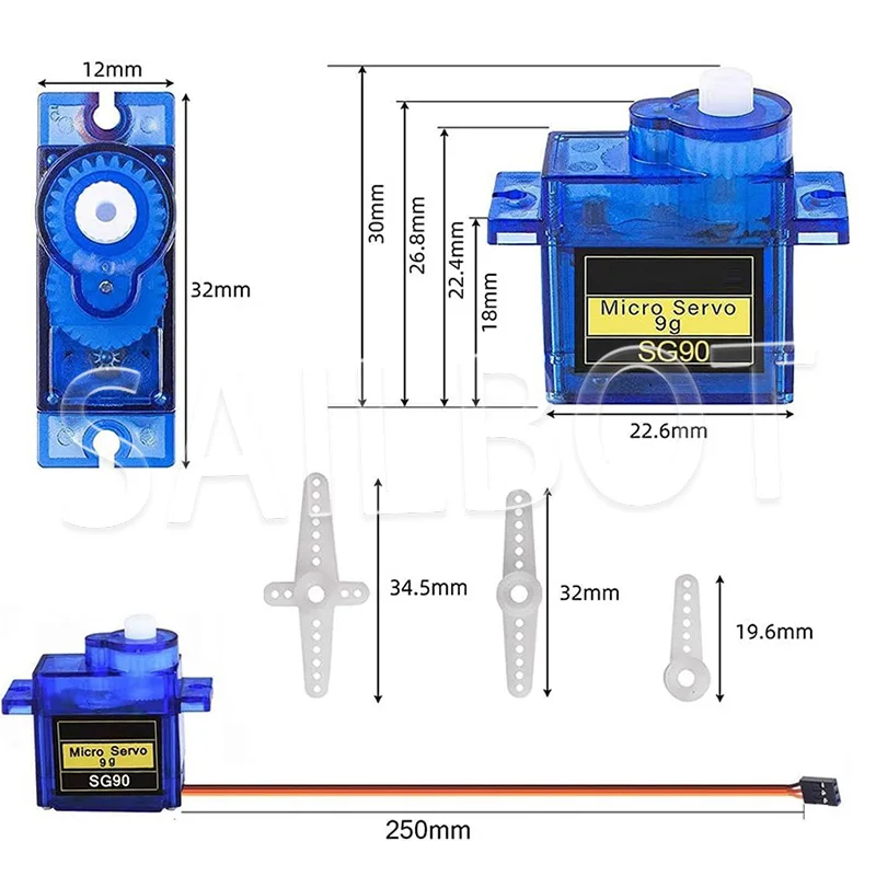 1-10PCS SG90 9G Micro Servo Motor Control for RC Robot Arm Servomotor Toy Airplane Helicopter Aircraft Models 180°/360°