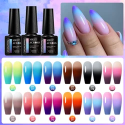 Set Thermal Gel Nail Polish 3 Layers Temperature Color Changing Nail Polish Semi Permanent Soak Off UV Glue Nail Art Gel Polish