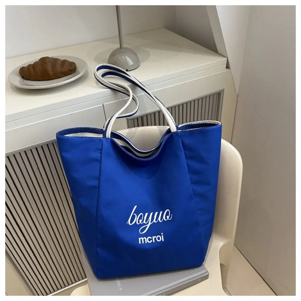 

Leisure Commute Stripe Canvas Bag Letter Striped Handbag Korean Style Fashion Tote Bag Girls