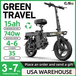 UPlee GS5 48V 15AH Battery EBike,20+MPH,740W Folding Electric Bike,20 Miles Max Range Electric Bike for Adults, 14