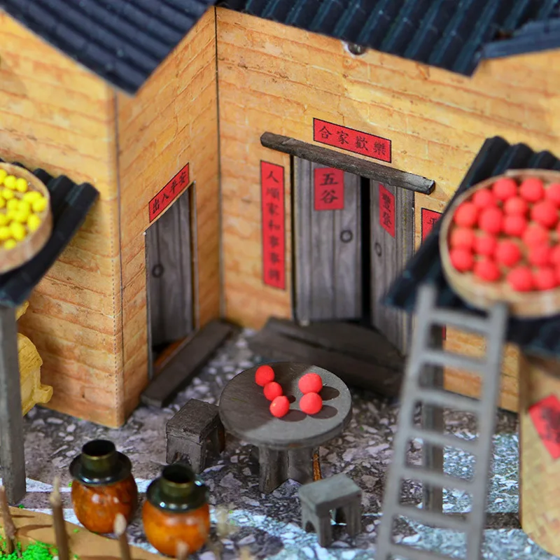 

OUZEY 3D Wooden Autumn Farmhouse DIY Assembly Model Desktop Decoration Creative Toy Gift Box Suitable For Teenagers