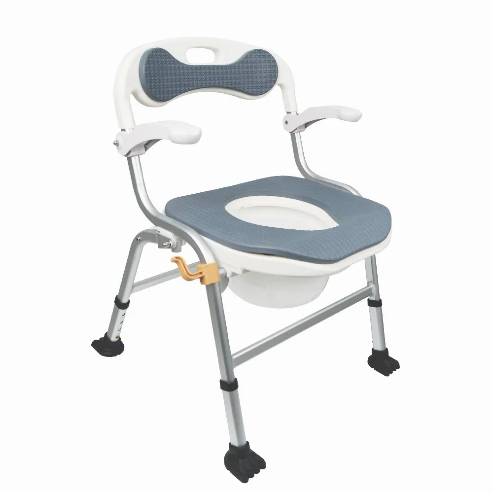 Convenient Class II Aluminum Folding 2-in-1 Portable Bath & Toilet Chair Bc-1123 Elderly Patient Urinal