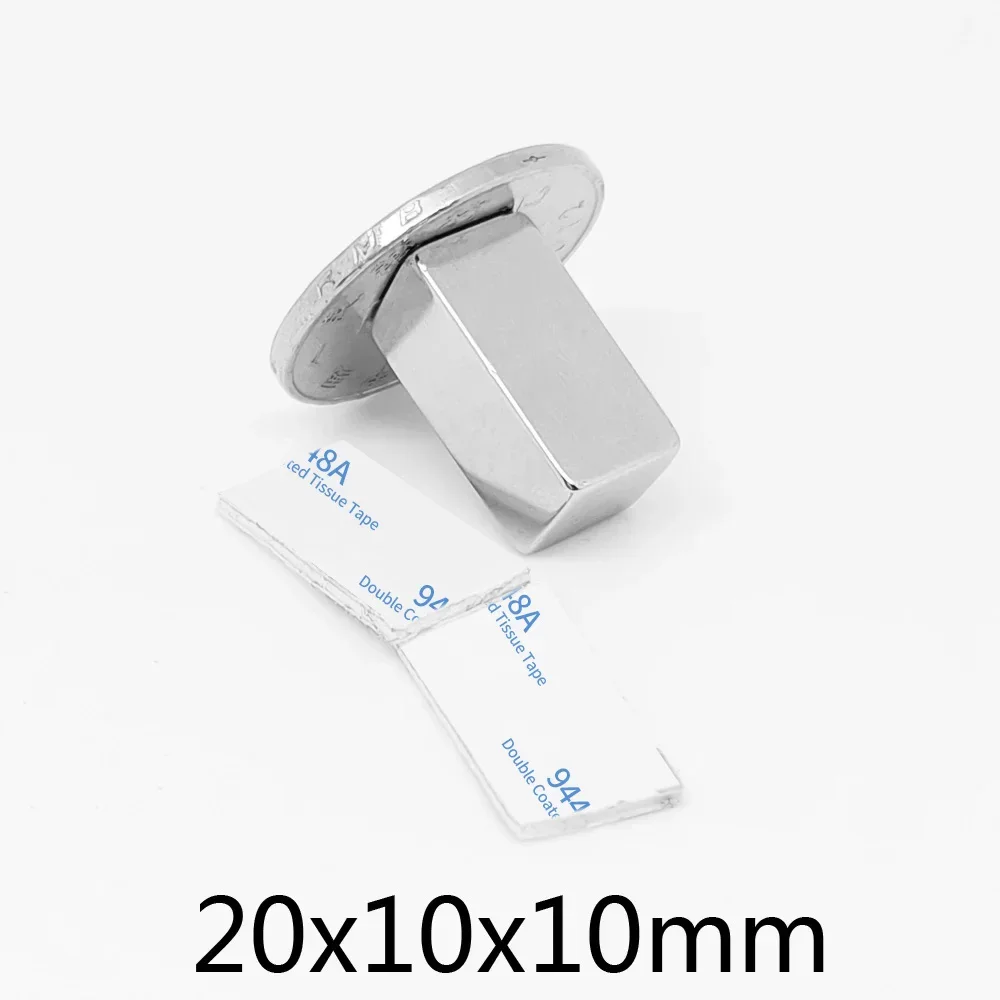 

20x10x10mm Rectangular Strong Magnet With Self Double-Sided Tape 20*10*10 Block Magnet 20x10x10 mm For Home Refrigerators