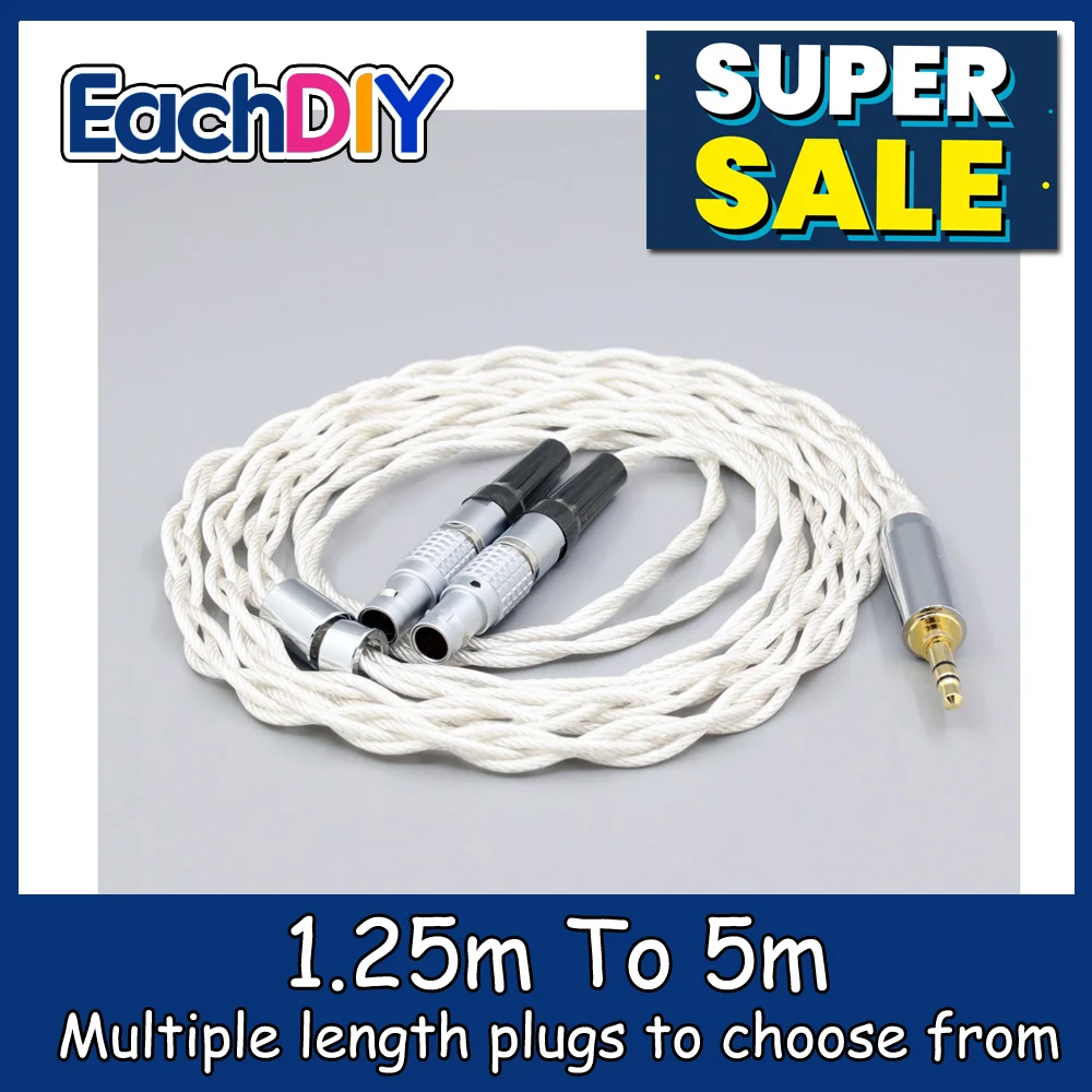 

Graphene 7N OCC Silver Plated Type2 Earphone Cable For Focal Utopia Fidelity Circumaural Headphone 4 core 1.75mm LN008138