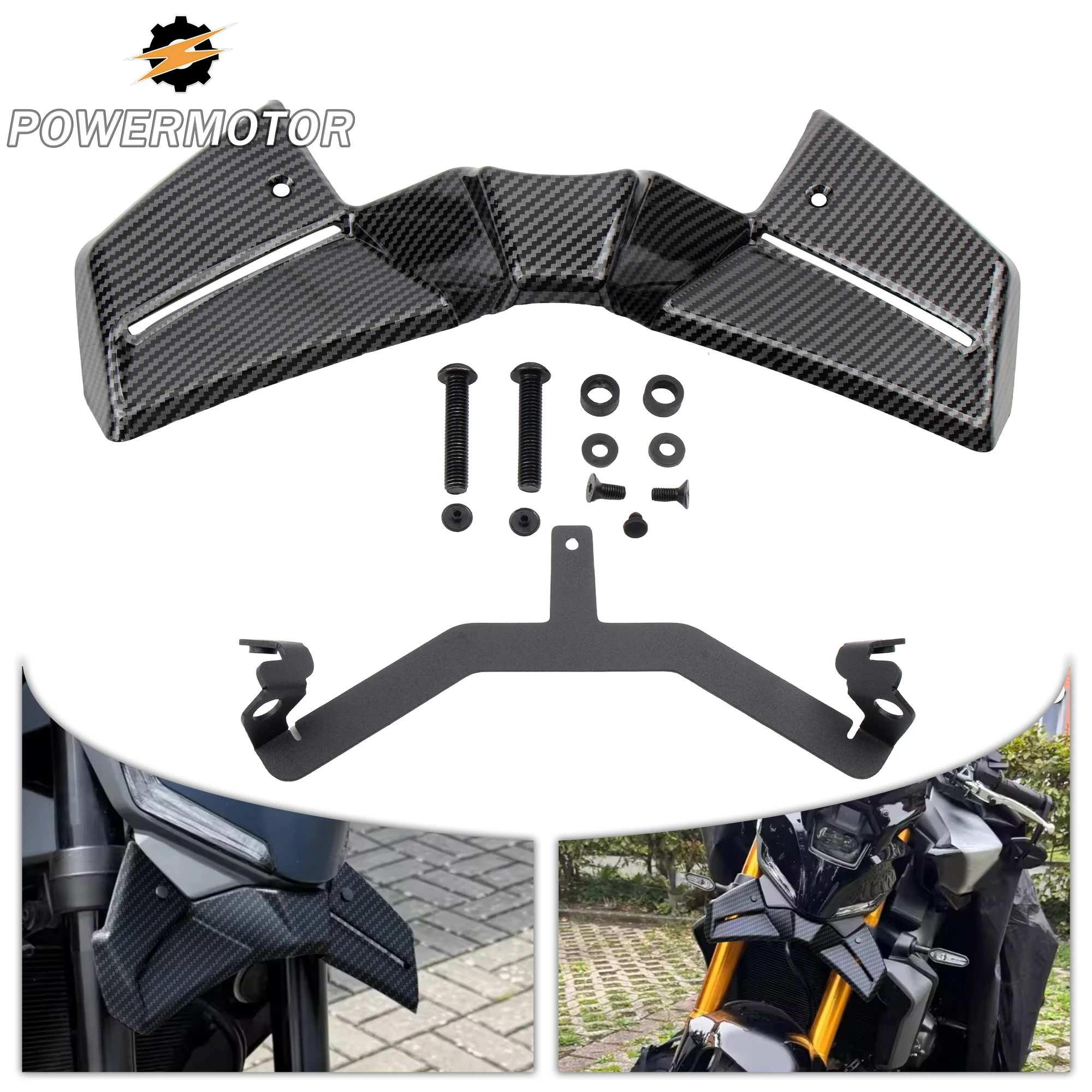 

For Yamaha Front Spoiler Kit MT-09 MT 09 MT09 2024 2025 2026 Supermoto Downforce Naked Frontal Spoiler Winglet Aerodynamic Wing