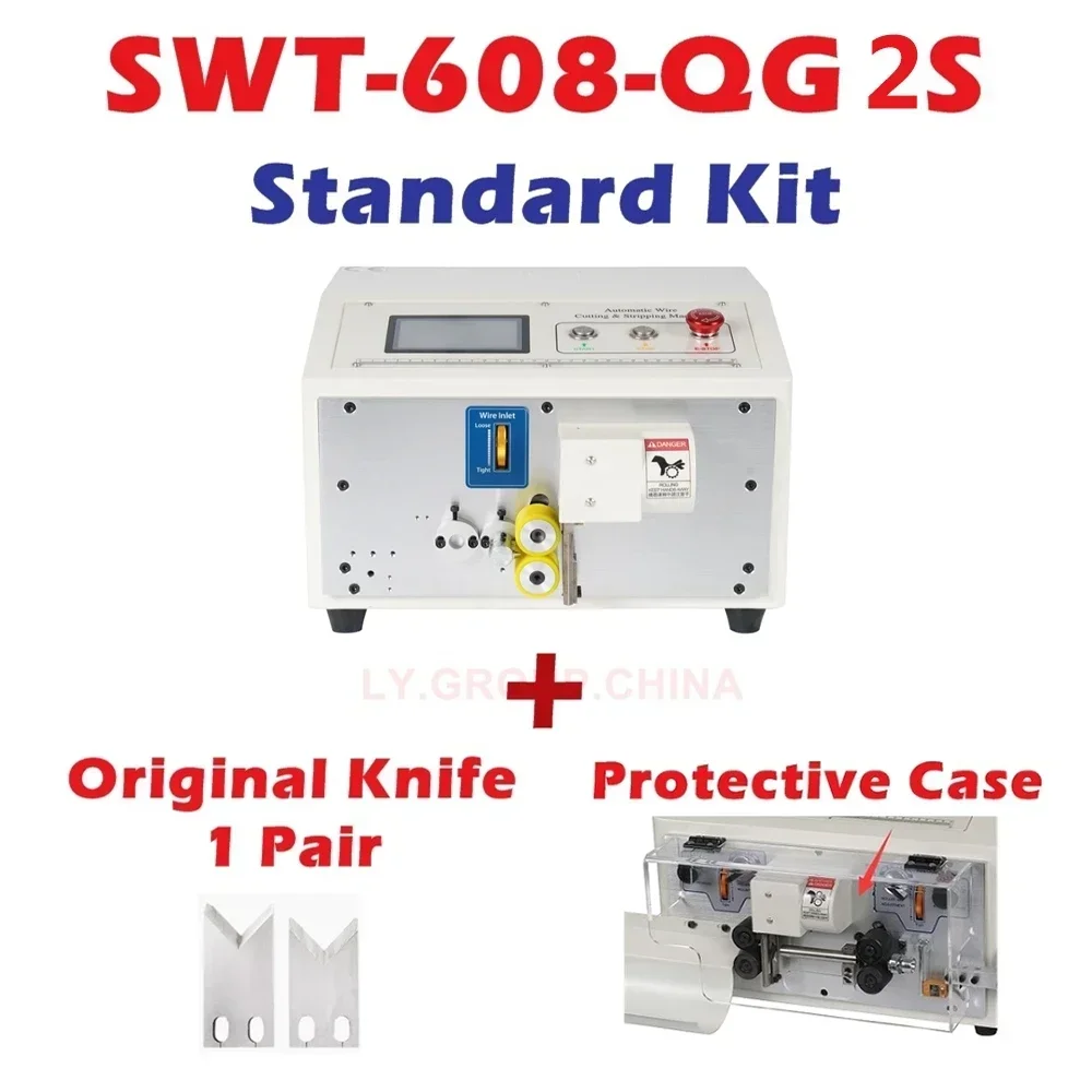 التلقائي سلك أنبوب التغطيه جهاز قطع الأنابيب 2 عجلات SWT-608-QG-2S لشريط كابل الأسلاك قطع تجريد آلة تقشير