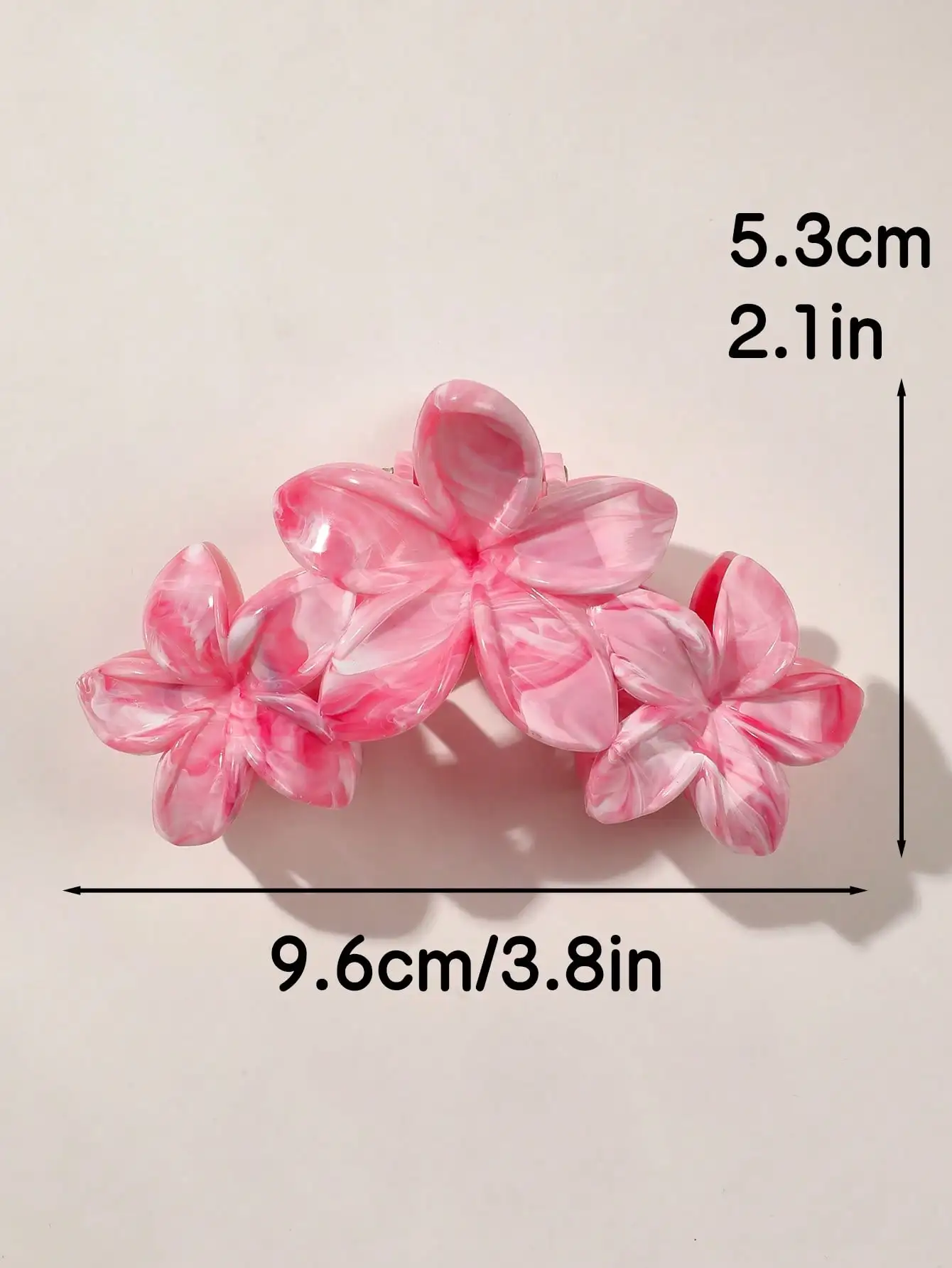 2 Stück hawaiianische blaue graue Saphir-Marmor-Blumen-Haarklammer für Frauen, Hai-Clip, böhmische Haar-Accessoires, Farbverlauf-Haarnadeln – Detail 11